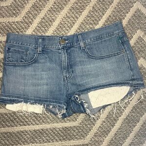 GAP Light Blue Frayed Jean Shorts